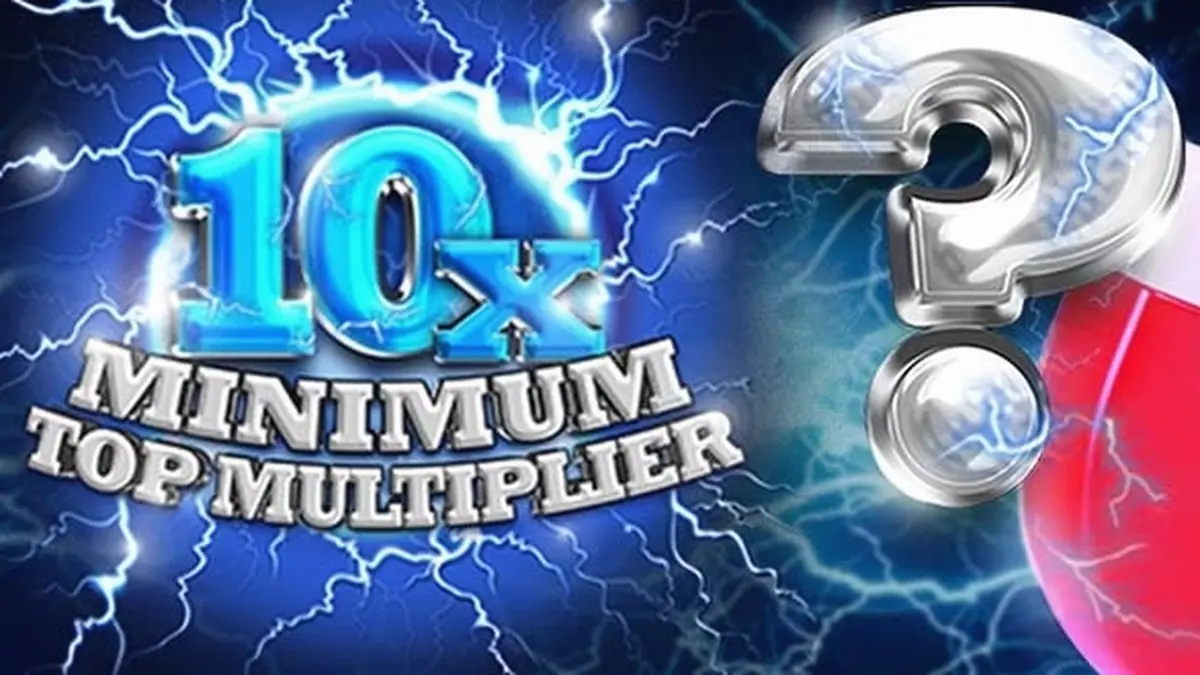 Tampilan layar permainan slot 10x Minimum Top Multiplier dengan lima gulungan