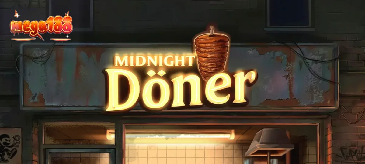 Tampilan visual slot Midnight Doner dengan tema kedai kebab yang khas